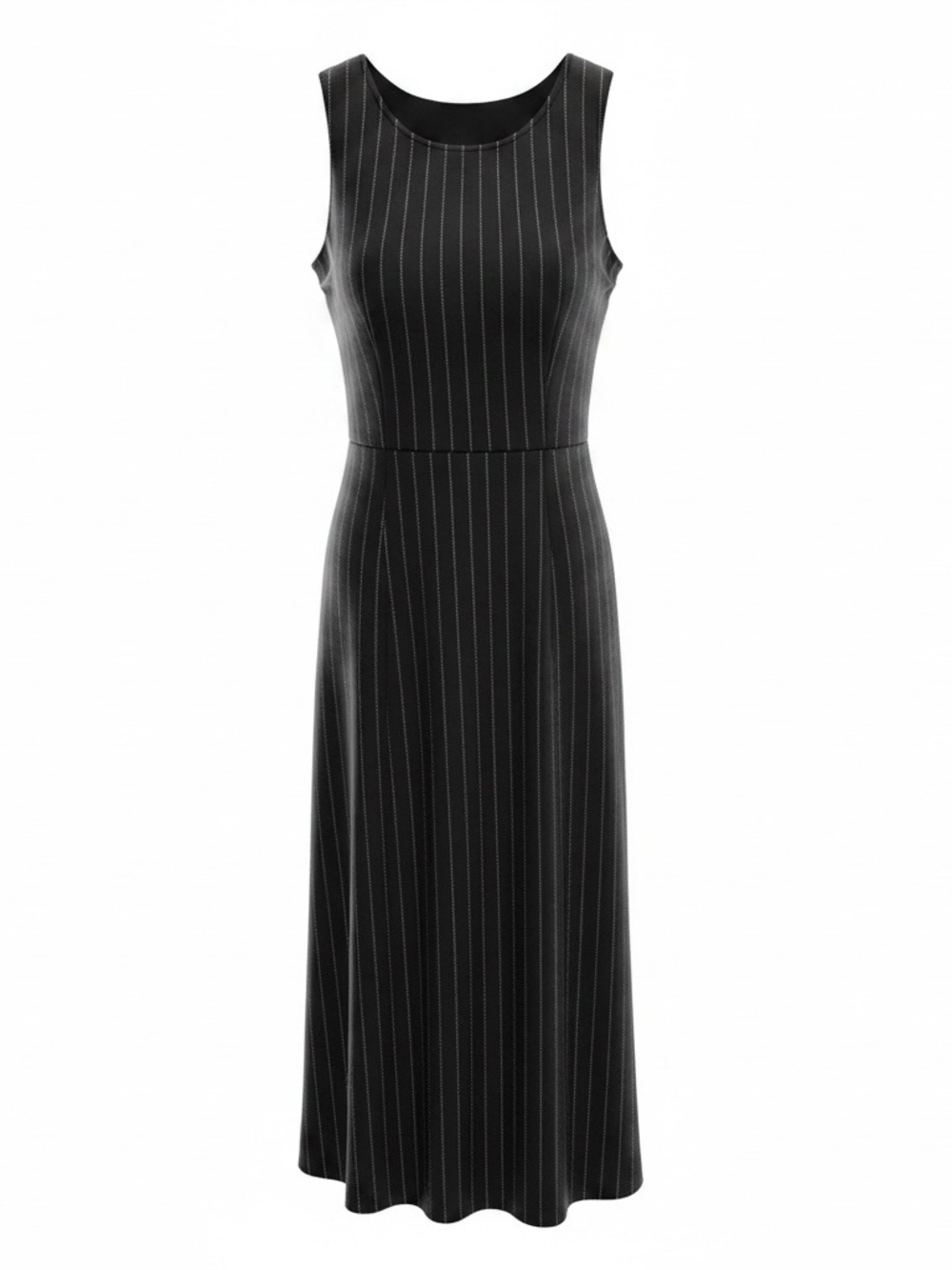 Vintage Adrianna Papell Black Pinstripe Maxi Dress